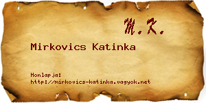 Mirkovics Katinka névjegykártya